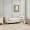 Elegant Upholstered Bench Daybed Ottoman With Bolster Pillows
