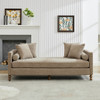 Upholstered Chaise Lounge Indoor With Nailheads, Sleeper Sofa Couch With 4 Throw Pillows & 2 Bolsters, Daybed With Rubberwood Legs