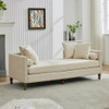Upholstered Chaise Lounge Indoor With Nailheads, Sleeper Sofa Couch With 4 Throw Pillows & 2 Bolsters, Daybed With Rubberwood Legs