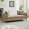 Upholstered Chaise Lounge Indoor With Nailheads, Sleeper Sofa Couch With 4 Throw Pillows & 2 Bolsters, Daybed With Rubberwood Legs
