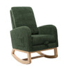 High Back Glider Rocking Chair With Retractable Footrest And Rubber Wood Legs