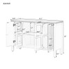Retro TV Stand With 3 Spacious Cabinets, Glass Cabinet Doors And Anti-Tip Device