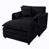 Oversized Chair With Movable Ottoman, Soft Upholstered Lounge Chair