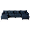 Modern Comfy Deep Seat Modular Sectional Sofa Cloud Couch With Ottoman