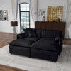 Modern Comfy Deep Seat Modular Sectional Sofa Cloud Couch With Ottoman