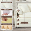Modern Upholstered Chenille Loveseat And Armchair Set With Pillows