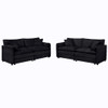 Modern Chenille Oversized Deep Seat Luxury 2 Piece Sofa Set With 4 Pillows