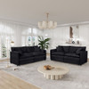 Modern Chenille Oversized Deep Seat Luxury 2 Piece Sofa Set With 4 Pillows