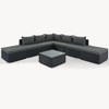 8 Pieces Outdoor Patio Furniture Conversation Wicker Sofa Set
