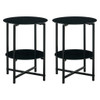 JWS Tempered Glass End Table (Set of 2), Round Coffee Table For Bedroom Living Room Office - Black JWS Tempered Glass End Table (Set of 2), Round Coffee Table For Bedroom Living Room Office - Black