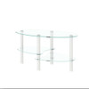 Transparent Oval Glass Coffee Table, Modern Table In Living Room Oak Wood Leg Tea Table 3-Layer Glass Table Transparent Oval Glass Coffee Table, Modern Table In Living Room Oak Wood Leg Tea Table 3-Layer Glass Table