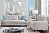 Modern Living Room Sofa Set Linen Upholstered Couch Furniture For Home Office