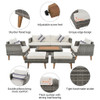 6 Pieces All Weather Sofa Set, Outdoor Rattan Sofa With Double Cushions