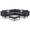 4 Pieces Outdoor Wicker L-Shape Sofa Set