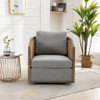 Barrel, Comfy Round Accent Sofa Chair With 360 Degree Swivel, Leisure Arm