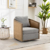 Barrel, Comfy Round Accent Sofa Chair With 360 Degree Swivel, Leisure Arm