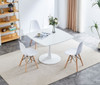 Table Mid-Century Dining Table For 4-6 People With Round MDF Table Top, Pedestal Dining Table, End Table Leisure Coffee Table