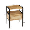 Rattan End Table With Drawer, Modern Nightstand, Metal Legs, Side Table For Living Room, Bedroom