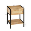 15.74" Rattan End Table With Drawer, Modern Nightstand, Metal Legs, Side Table For Living Room, Bedroom