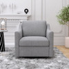 360 Degree Swivel Armchair, Skin Friendly Fabric, Ergonomic Design, Brass Nail Decorative Armchair