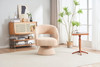 Round Barrel Accent Chair Armchair With Smooth Swivel Base