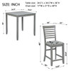 5 Piece Dining Table Set, Wooden Dining Square Table Set For 4, Counter Height Kitchen Table Set With Square Table And 4 Upholstered Chairs - Gray