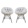 Palos - Outdoor Wicker Lounge Chair (Set of 2) - Brown / Light Gray