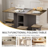 Contemporary 5 Piece Folding Extendable Dining Table Set With Chairs For 4 - Brown