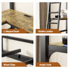 Twin Metal Loft Bed With L - Shaped Desk, Charging Station Loft Bed Frame Twin Size, Safety Guard & Ladder, No Box Spring Needed - Black Twin Metal Loft Bed With L - Shaped Desk, Charging Station Loft Bed Frame Twin Size, Safety Guard & Ladder, No Box Spring Needed - Black
