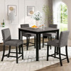 5 Piece Counter Height Table Set, Square Table And 4 Upholstered Chairs 5 Piece Counter Height Table Set, Square Table And 4 Upholstered Chairs
