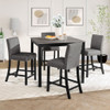 5 Piece Counter Height Table Set, Square Table And 4 Upholstered Chairs 5 Piece Counter Height Table Set, Square Table And 4 Upholstered Chairs