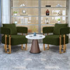 Modern Decorative Chair Teddy Fleece Upholstered And Metal Foot