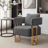 Modern Decorative Chair Teddy Fleece Upholstered And Metal Foot
