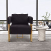 Modern Decorative Chair Teddy Fleece Upholstered And Metal Foot
