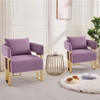 Modern Decorative Chair Teddy Fleece Upholstered And Metal Foot Modern Decorative Chair Teddy Fleece Upholstered And Metal Foot