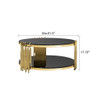 Elegant Round Table With Double Layer Tempered Glass Top And Stainless Steel Frame For Living Room Elegant Round Table With Double Layer Tempered Glass Top And Stainless Steel Frame For Living Room