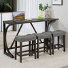Bar Table Set With 3 Padded Stools