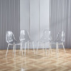 Transparent Plastic Seat Dining Chair (Set of 4)