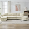 L-Shaped Sofa Sectional Sofa Couch Pull-Out Sofa Bed With A Movable Storage Ottoman, A Storage Chaise Lounge And Two USB Ports For Living Room