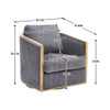 Corduroy Barrel Chair, 360 Degree Swivel