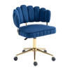 Modern Velvet Home Office Desk Chair With Adjustable Height And Swivel Wheels