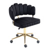 Modern Velvet Home Office Desk Chair With Adjustable Height And Swivel Wheels