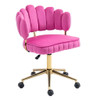 Modern Velvet Home Office Desk Chair With Adjustable Height And Swivel Wheels