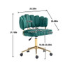 Modern Velvet Home Office Desk Chair With Adjustable Height And Swivel Wheels