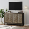 Vintage Sideboard Buffet Cabinet With Storage, Large Accent Cabinet Sideboard With 4 Doors, Storage Cabinet With Storage Console Table, For Kitchen Dinning Room Living Room Hallway Or Entryway - Brown