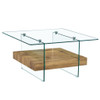 Modern 2 Tier Square Coffee Table, Elegant Marble Pattern Modern 2 Tier Square Coffee Table, Elegant Marble Pattern
