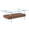 Modern 2 Tier Square Coffee Table, Elegant Marble Pattern Modern 2 Tier Square Coffee Table, Elegant Marble Pattern