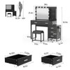 Vanity Desk With Lights, Makeup Vanity Set With Charging Station, Dressing Table With 5 Drawers And Cabinet, Vanity Mirror 3 Lighting Color Adjustable - Black