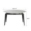 Modern Extendable Round Dining Table With Sintered Stone Top - White / Black