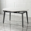 Modern Extendable Round Dining Table With Sintered Stone Top - White / Black